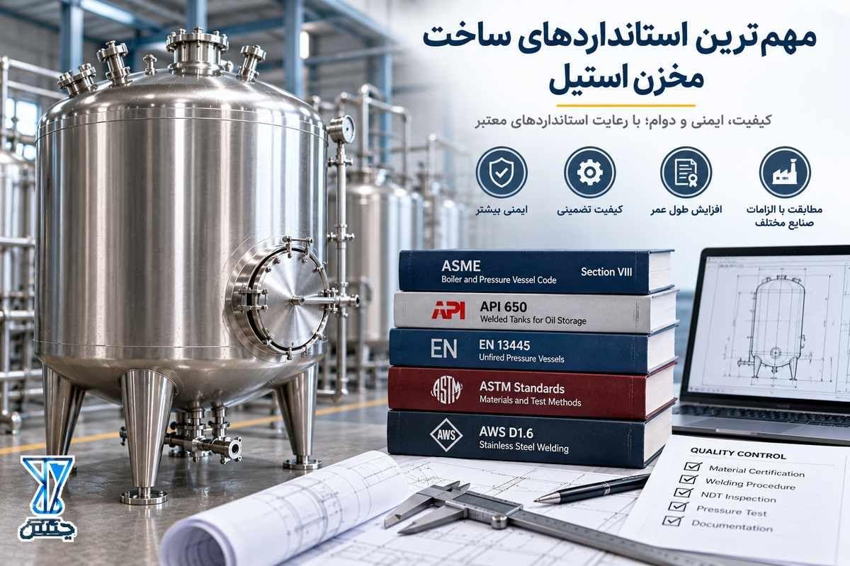 گروه صنعتی و تولیدی چکش | مهمترین استانداردهای ساخت مخزن استیل