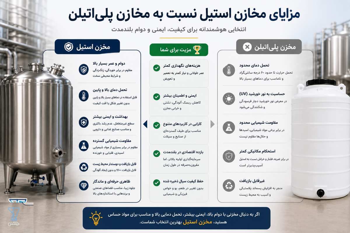 یک مثال واقعی از تصمیمگیری بین استیل و پلیاتیلن