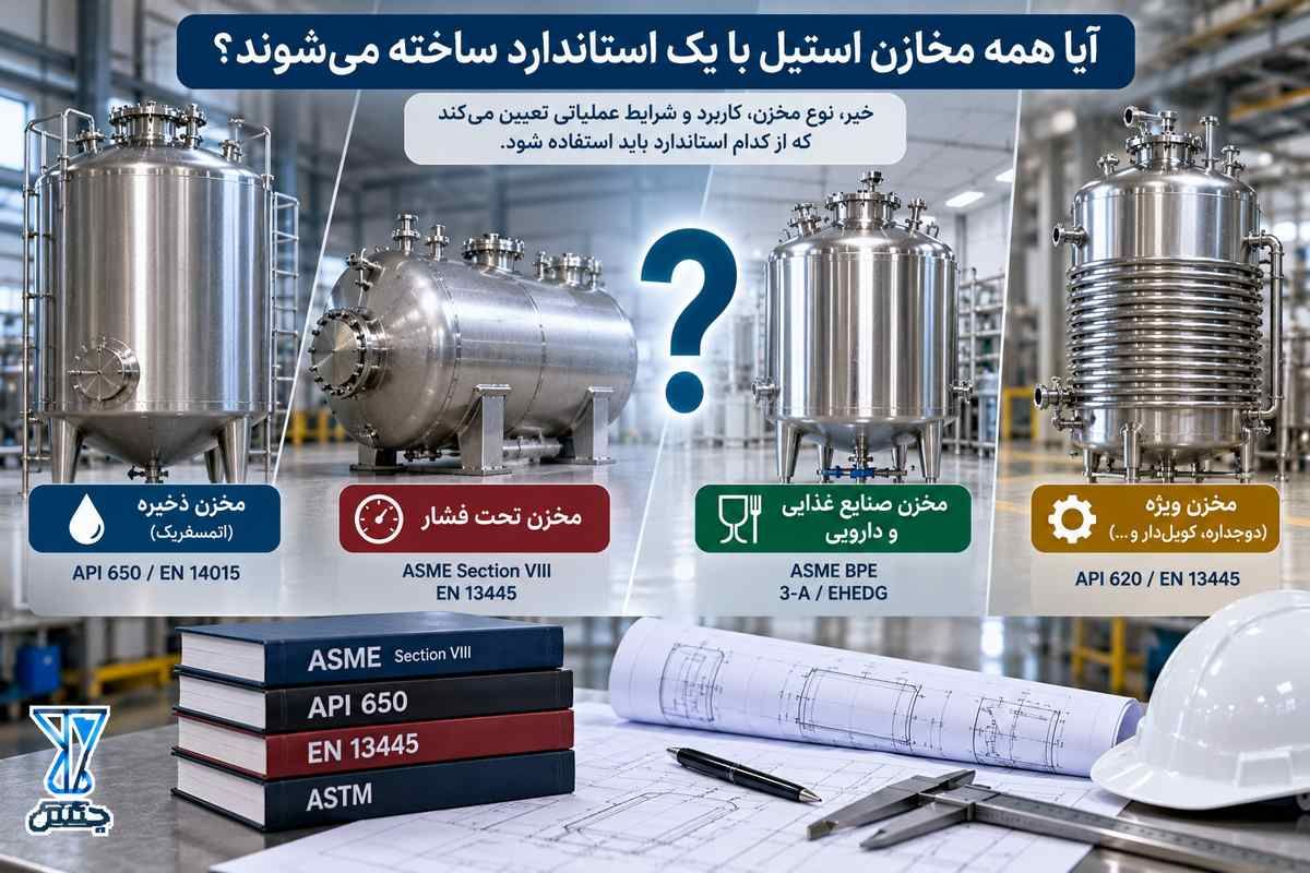 آیا همه مخازن استیل با یک استاندارد ساخته میشوند؟